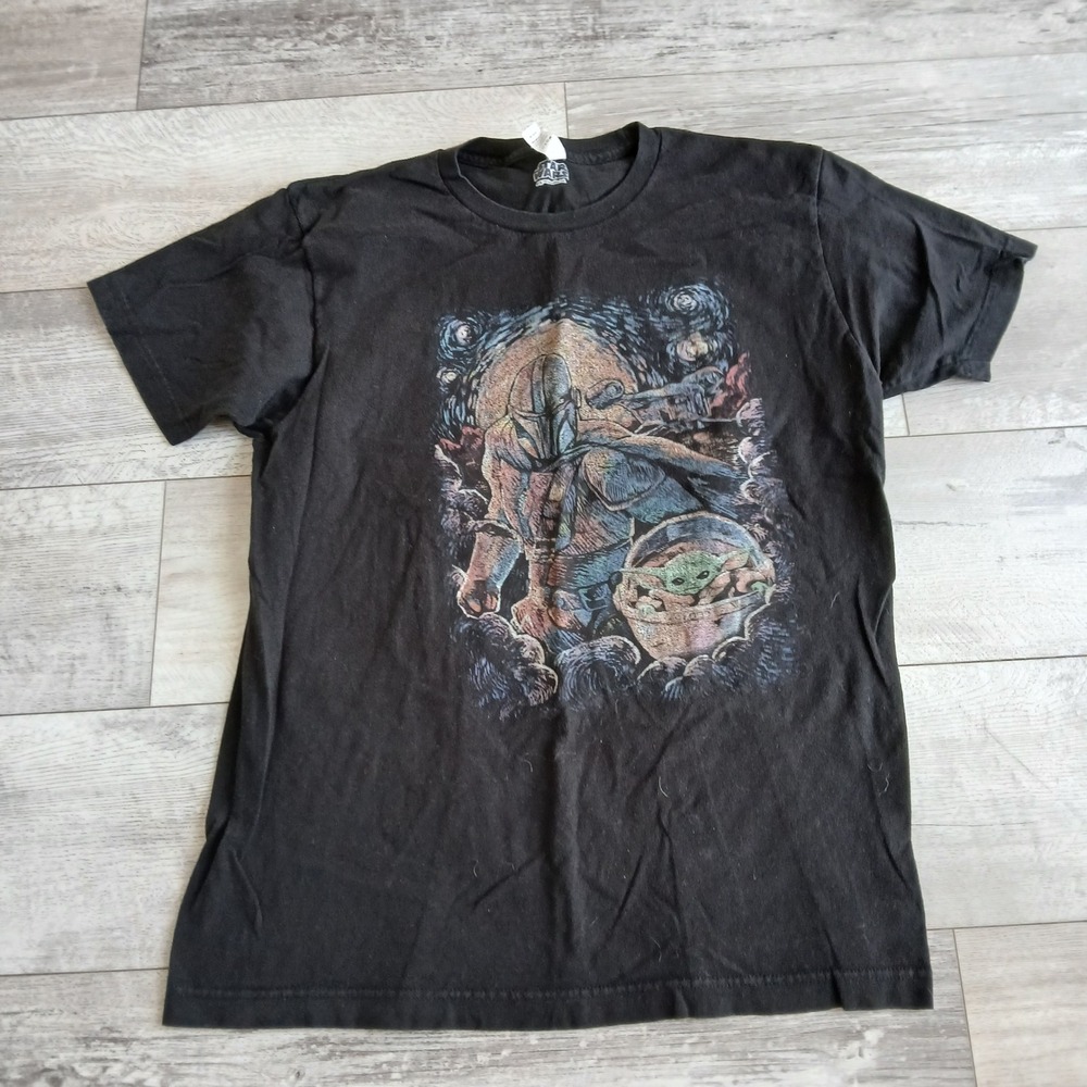 Star‎ Wars The Mandalorian Baby Yoda Grogu Graphic T-Shirt Black Mens L